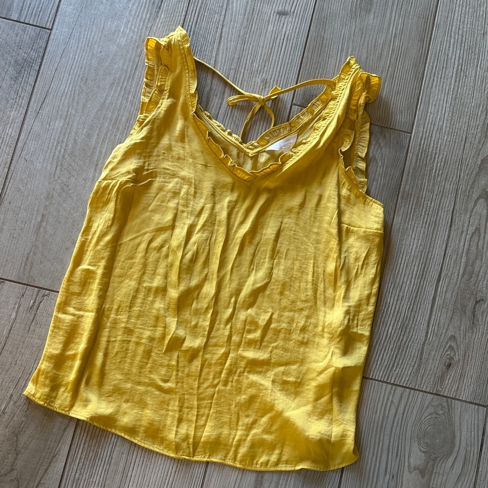 LC Lauren Conrad Sunny Yellow Ruffle Tank Top